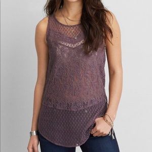 American Eagle AEO Mix Lace Tank 💜